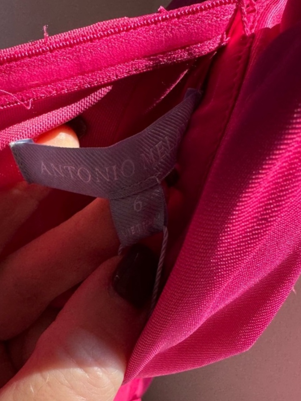 NEW Antonio Melani Adina Textured Satin V-Neck Puff Sleeve Mini Dress Sz 6 - Picture 3 of 3